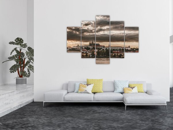 Prágai vár a félhomályban képe (150x105 cm)