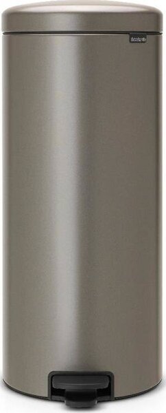 BRABANTIA NewIcon pedálos hulladékgyűjtő szagmentesen záródó Soft-Close fedél műanyag tartály 30L - G méret acél platinaszürke - 114441