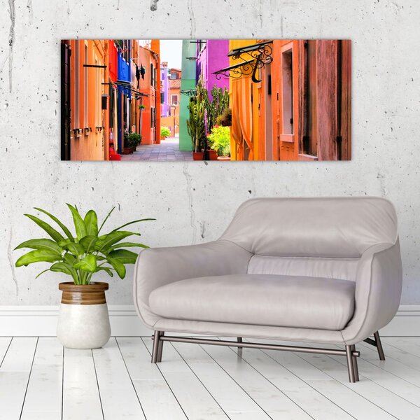 Színes olasz utca képe (120x50 cm)
