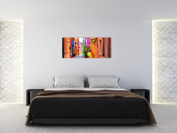 Színes olasz utca képe (120x50 cm)