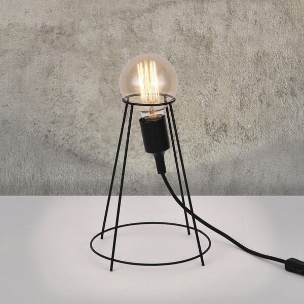 Asztali lámpa Sydney éjjeli lámpa indusztriál design 26 x ø 20 cm fekete