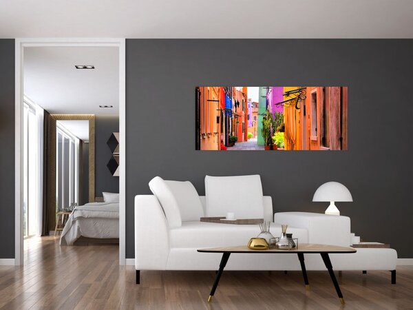 Színes olasz utca képe (120x50 cm)