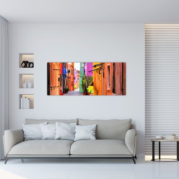 Színes olasz utca képe (120x50 cm)