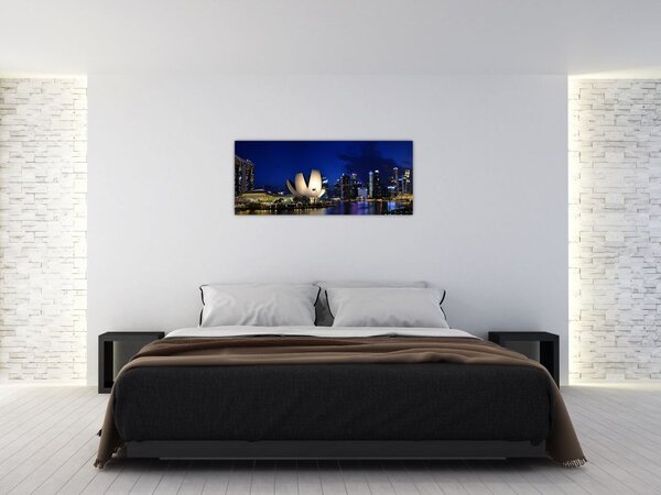 Éjszakai Szingapúr képe (120x50 cm)