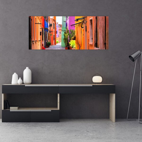 Színes olasz utca képe (120x50 cm)