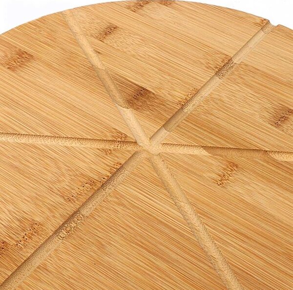 Kinghoff KH-1565 Bambusz Pizzatálaló Vágódeszka - 35 cm