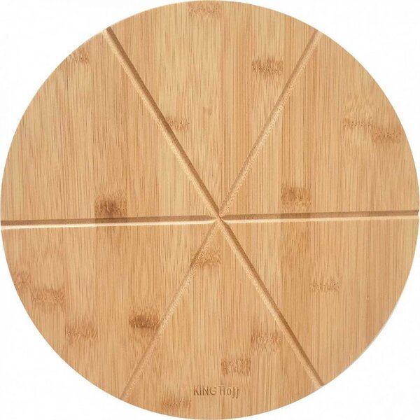 Kinghoff KH-1565 Bambusz Pizzatálaló Vágódeszka - 35 cm