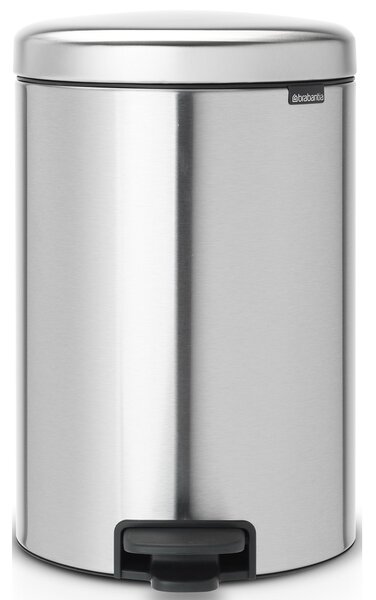BRABANTIA NewIcon pedálos hulladékgyűjtő szagmentesen záródó Soft-Close fedél műanyag tartály 20L - Y méret r.m. acél selyem ujjlenyomatmentes - 111907