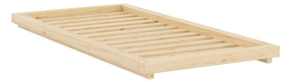Natúr színű borovi fenyő egyszemélyes ágy ágytámla nélkül ágyráccsal 90x200 cm Dock – Karup