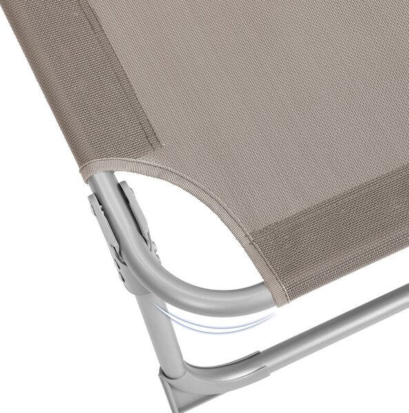 LAGUNA kerti napozóágy állítható napellenzővel, 193x53x29cm, barna-szürke (taupe) SongmicsHome