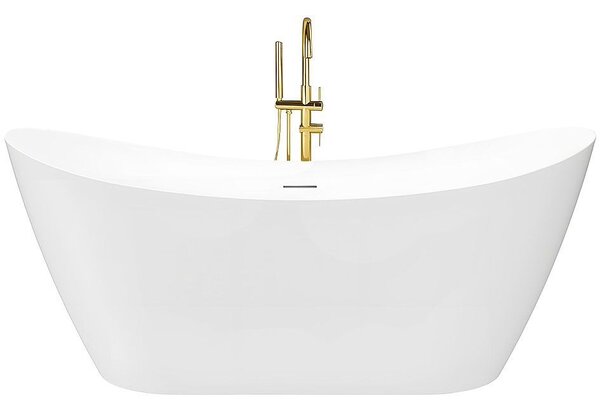 Rea FERRANO Slim, szabadon álló kád 1520×730×670 mm, fehér, fehér lefolyófedél, REA-W0080