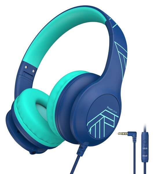 PowerLocus Wired Headphones PLED Wired Kids Blue