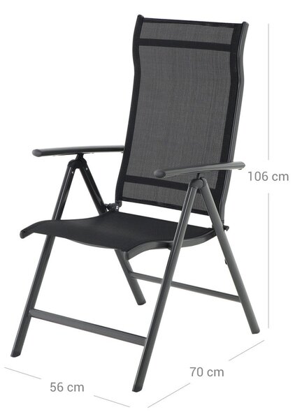 RIVIERA kerti székek, 2 db-os szett, fekete SongmicsHome