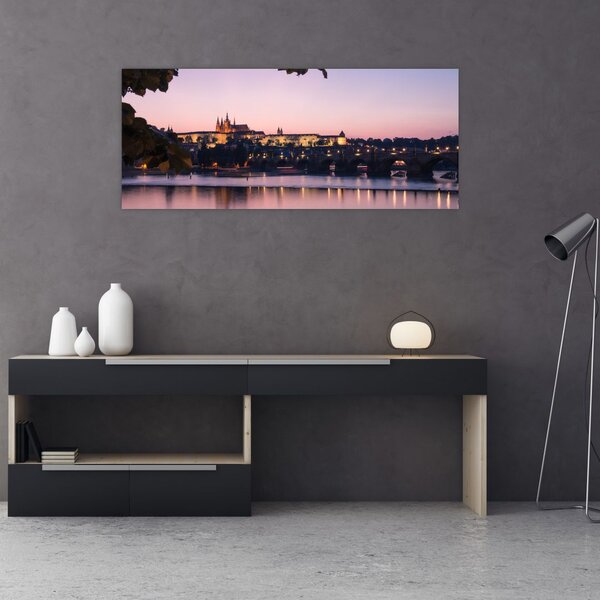 A Prágai vár és a Moldva képe (120x50 cm)