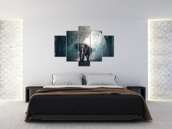 Elefánt a dzsungelben képe (150x105 cm)