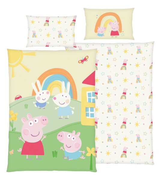 Peppa malac ovis ágynemű szett (szivárvány)