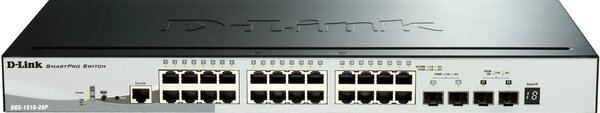 D-Link DGS-1510-28P hálózati kapcsoló Vezérelt L3 Gigabit Ethernet (10/100/1000) Ethernet-áramellátás (PoE) támogatása Fekete