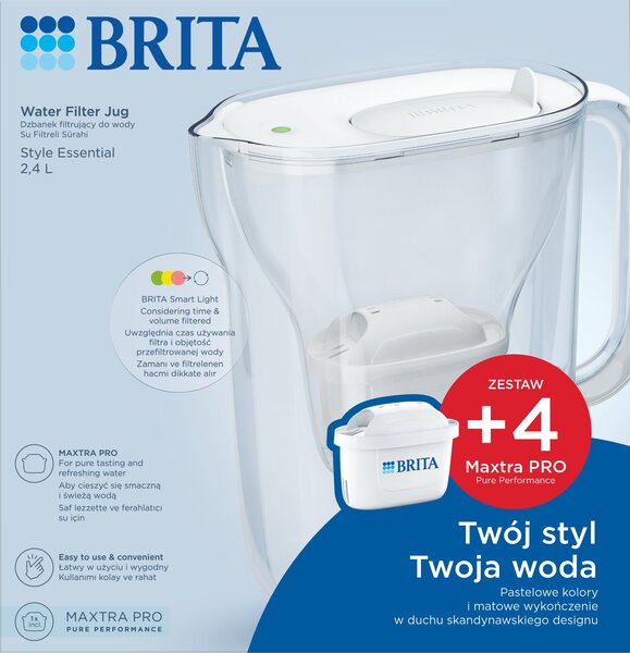Szűrő kancsó Brita Style Essential 2,4l Homokszínű 3 maxtra betéttel