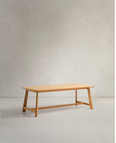 Étkezőasztal tölgyfa dekoros asztallappal 100x220 cm Idun – Kave Home