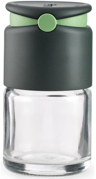 LÉKUÉ LK883286 Spice Shaker üveg fűszerszóró tartály 80ml, két szórástípus, műanyag, színtelen/szürke