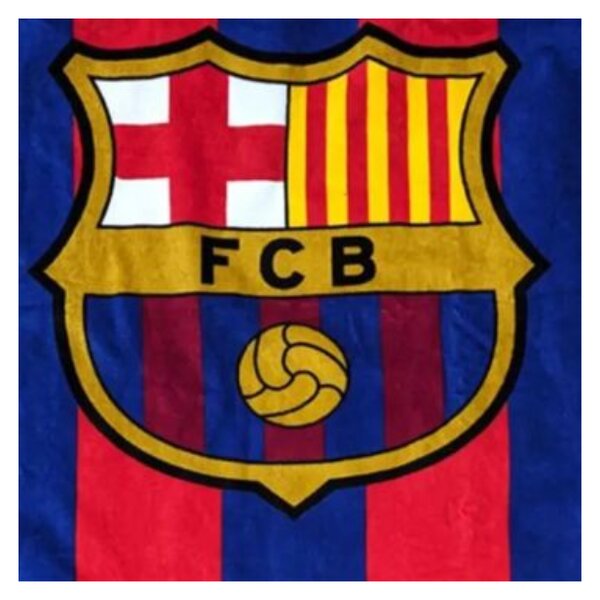 FC Barcelona Baba poncsó törölköző (60 x 120 cm) - Kék/Piros mintás