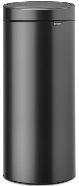 BRABANTIA Touch Bin New Soft-Touch nyomófedeles hulladékgyűjtő belső tartállyal kerek 30L - G méret acél magabiztos szürke - 236266