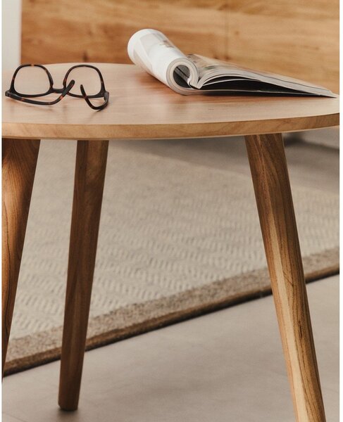 Akácfa tárolóasztal szett 2 db-os 60x61 cm Duvani – Kave Home