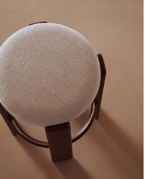 Bézs-sötét natúr színű kőrisfa bárszék (ülésmagasság 75 cm) Granite – Kave Home