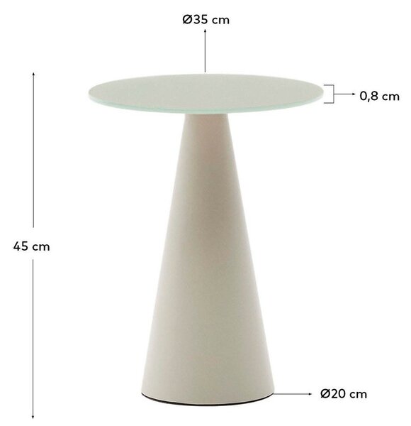 Kerek tárolóasztal üveg asztallappal ø 35 cm Wilshire – Kave Home