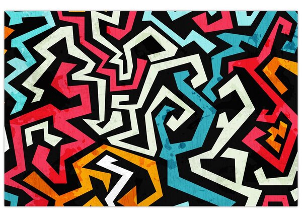Grafikus absztrakciós kép (90x60 cm)