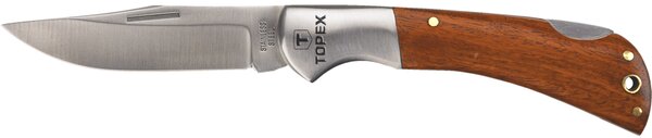 TOPEX 98Z007 Kés, Összecsukható Kés Retesszel, 8Cm Penge, Fa Markolat