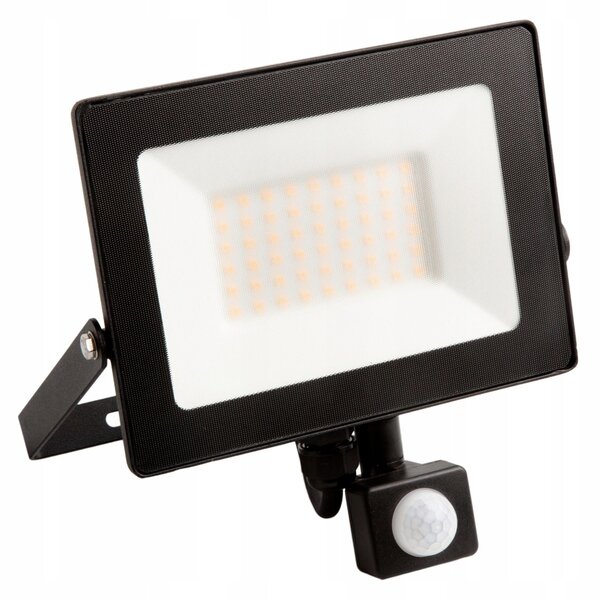 Projektor LED Eco Light EC79887 slim 50W 4500lm 4000K IP65 czujnik ruchu czarny