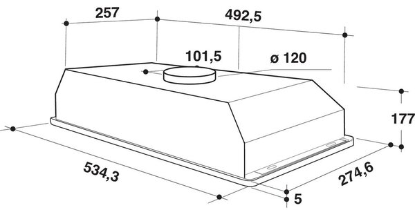 Whirlpool WCT 64 FLY X Beépíthető Páraelszívó 224 m³/h LED