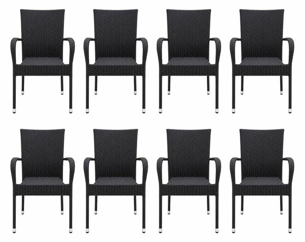 PARIS Kerti rattan szék szett - 8 db