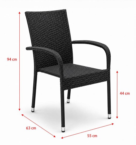 PARIS Kerti rattan szék szett - 4 db