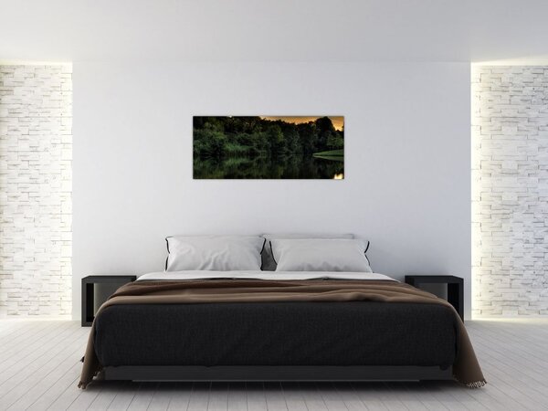 A tó képe az erdő mellett (120x50 cm)