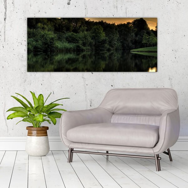 A tó képe az erdő mellett (120x50 cm)