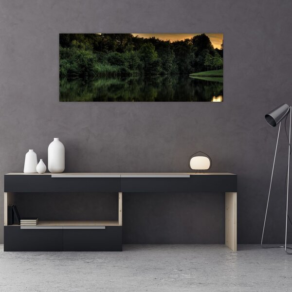A tó képe az erdő mellett (120x50 cm)