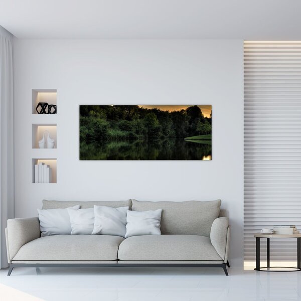 A tó képe az erdő mellett (120x50 cm)