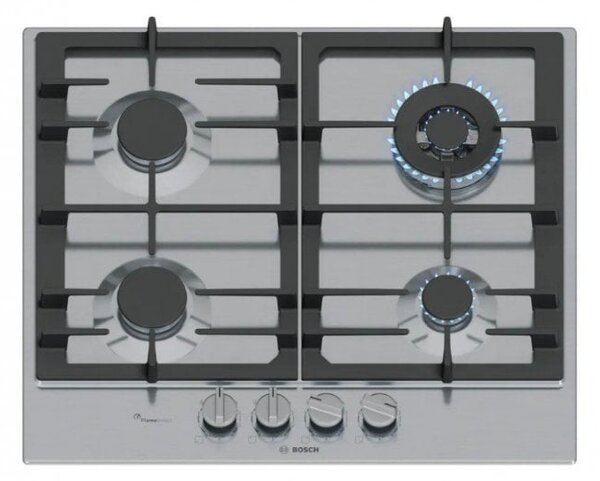 Bosch Serie 6 PCH6A5I90 főzőlap Rozsdamentes acél Beépített 60 cm Gáz 4 zóna