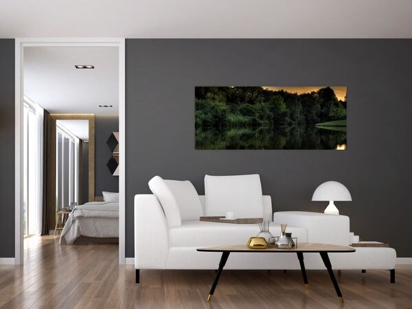 A tó képe az erdő mellett (120x50 cm)