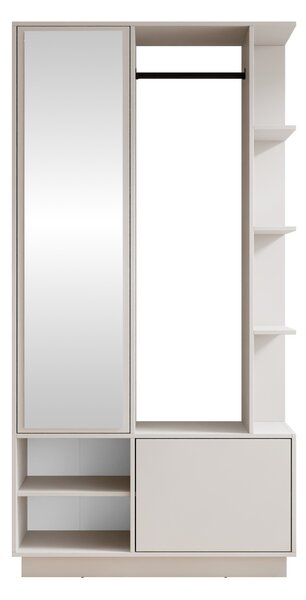 Előszoba garnitúra Granas, 197x100x34cm, Tükör, Bézs, Laminált forgácslap