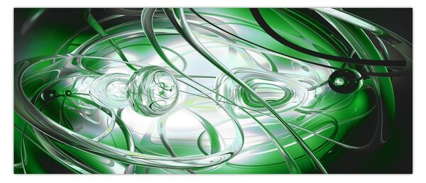 Zöld absztrakt kép (120x50 cm)