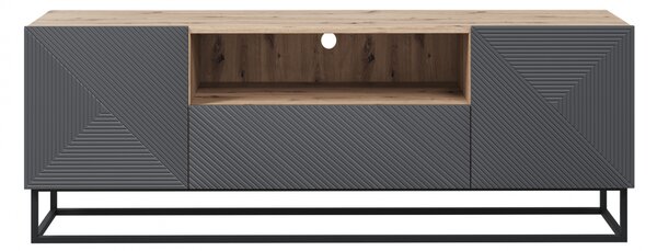 Asha TV-szekrény 167 cm fiókkal és fém vázzal - artisan / rivier stone matt