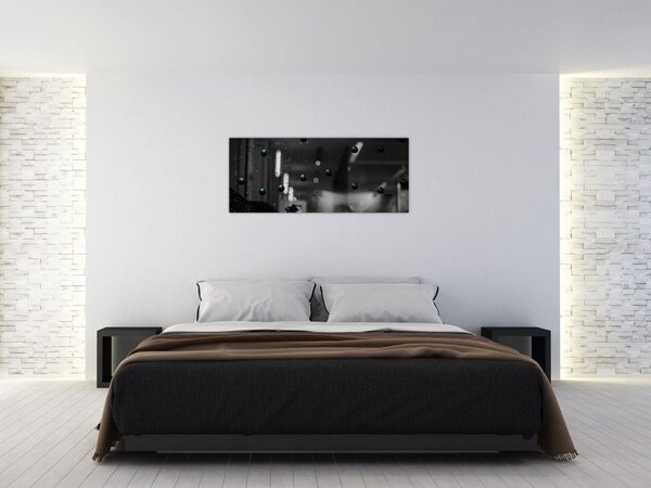 Absztrakt kép - zöld golyó (120x50 cm)