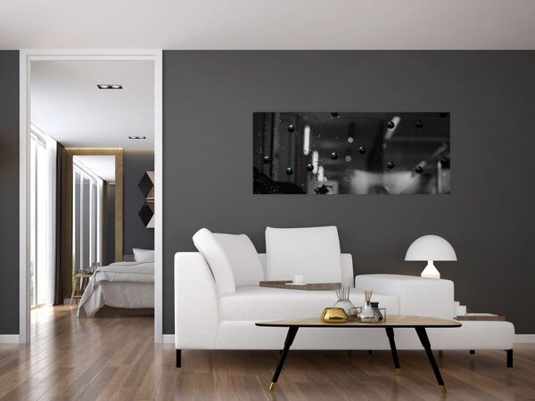 Absztrakt kép - zöld golyó (120x50 cm)