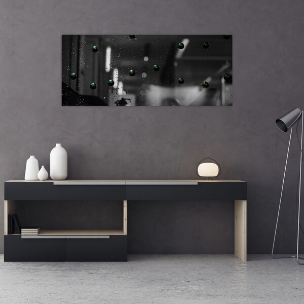 Absztrakt kép - zöld golyó (120x50 cm)