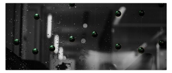 Absztrakt kép - zöld golyó (120x50 cm)