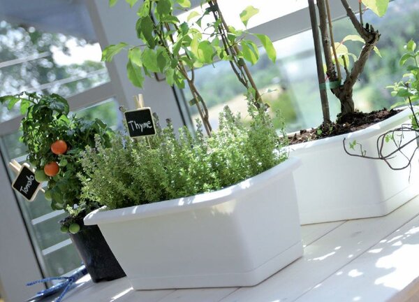 Jardinera Respana Soporte Blanco 59x18,4x14,5 Cm
