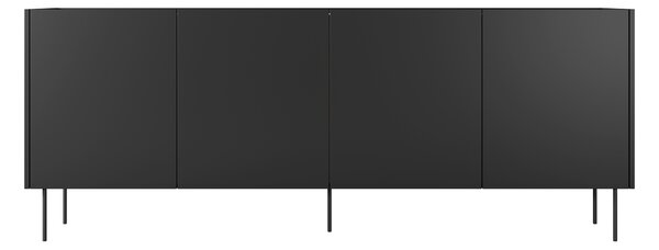 Desin komód 220 cm négyajtós - fekete matt / nagano tölgy